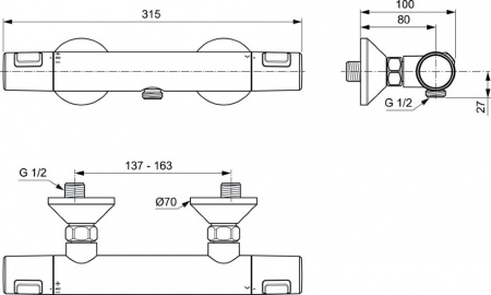 Смеситель для душа Ideal Standard Ceratherm T25 A7201AA