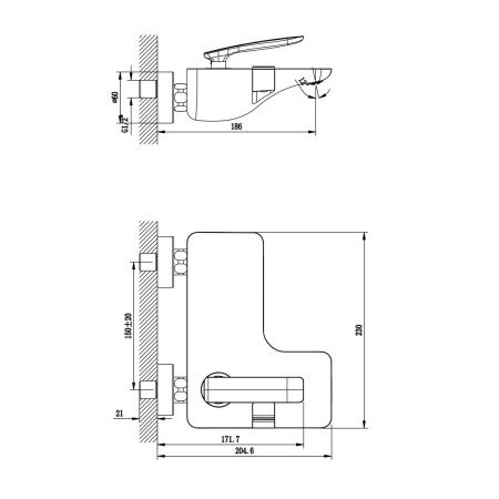 Смеситель Lemark  Bellario LM6802C для ванны