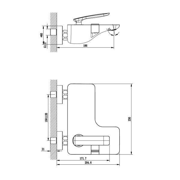 Смеситель Lemark  Bellario LM6802C для ванны