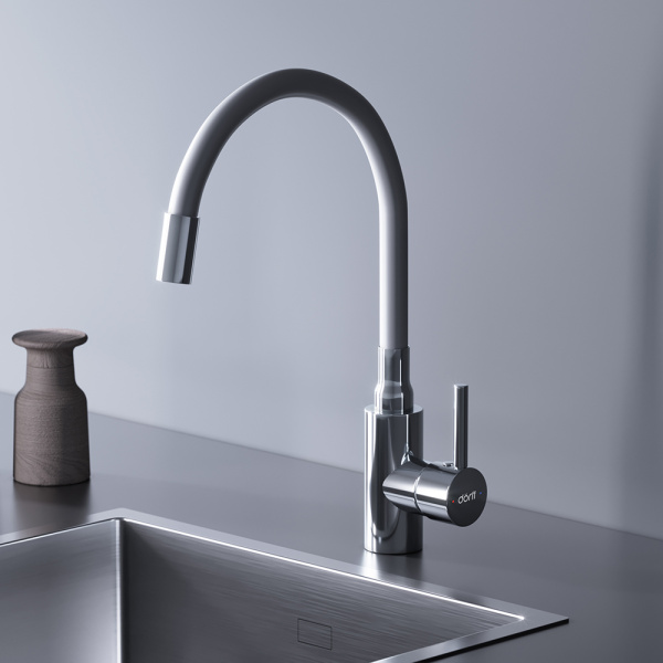 D3007633 Logic Кухонный смеситель Dorff с гибким изливом, белый