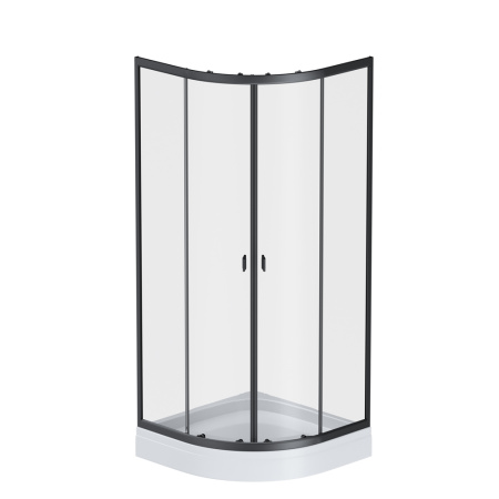 W88G-205-080BT64 X-Joy Twin Slide,  Душевое ограждение AM.PM без  поддона, 80x80, профиль черный