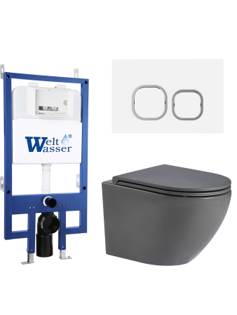 Комплект инсталляции с унитазом Weltwasser BAMBERG 545 + MERZBACH 041 MT-GR + BAMBERG WT