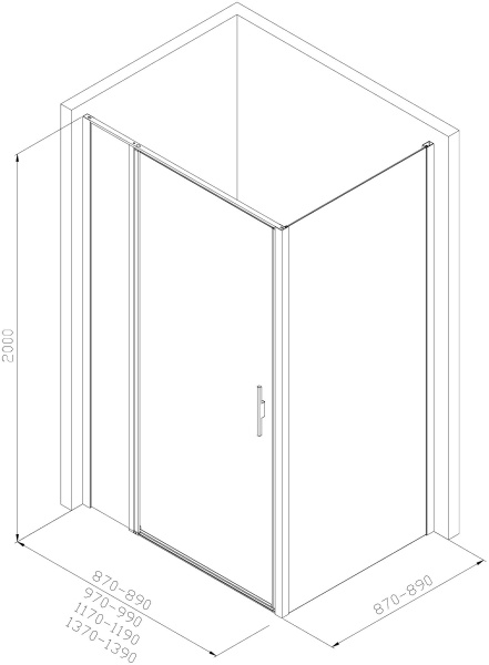 Душевой уголок Allen Brau Priority 140x90 3.31011.BA + 3.31017.BA серебро браш