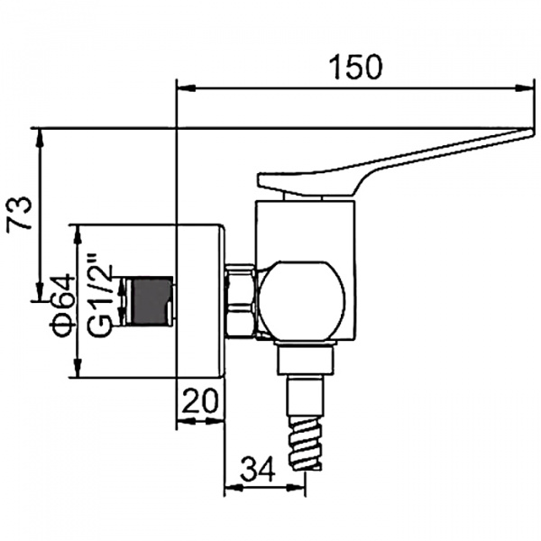 Смеситель для душа Ledeme H75B L2075B