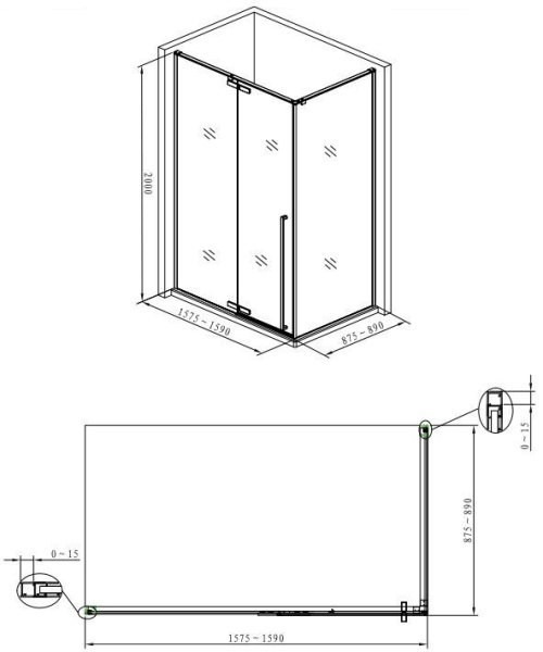 Душевой уголок Allen Brau Fantasy 160x90 3.11005-00 хром