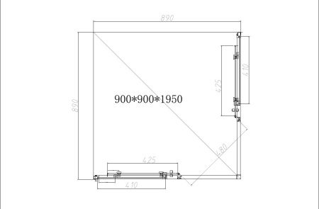 Душевой уголок Vincea Slim-N VSS-4SN900CL, 900*900, хром, стекло Прозрачный