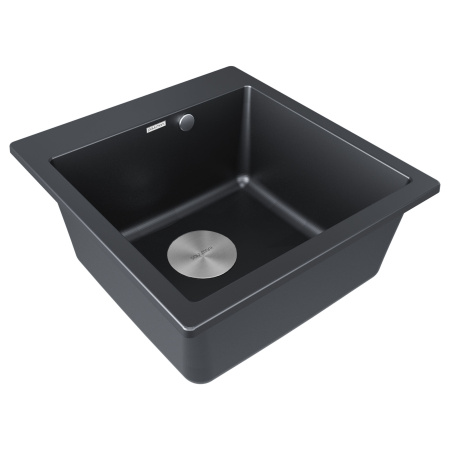 Мойка Paulmark KANTE 50 PM105152-BLM 520х510х200 мм, IT-GRANIT, черный металлик
