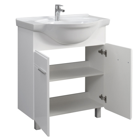 Тумба под умывальник Belux напольная Капри 75 Белый глянцевый