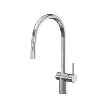 Смеситель Reflexion Lago RX9904SS для кухни с вытяжным изливом, полированная сталь