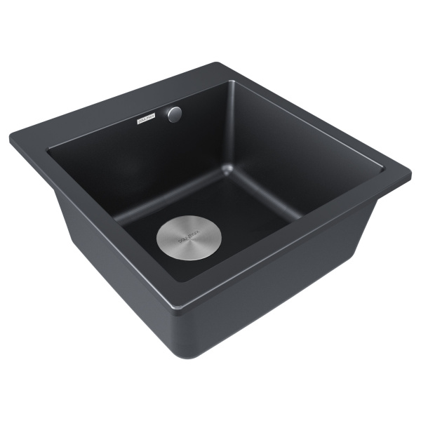 Мойка Paulmark KANTE 50 PM105152-BLM 520х510х200 мм, IT-GRANIT, черный металлик