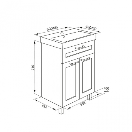 Тумба под умывальник IDDIS New Sena NSE60W2i95