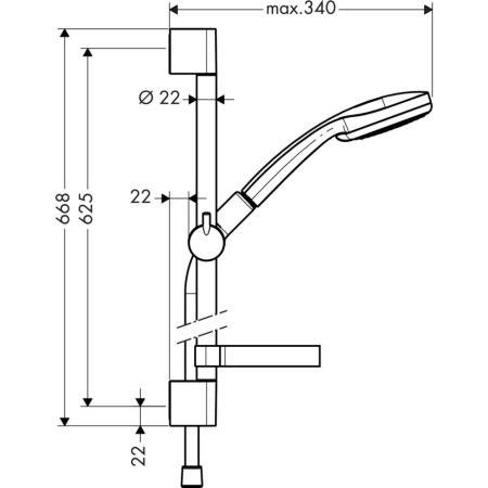 Душевой гарнитур Hansgrohe Croma 100 Vario/Unica’C (27772000)