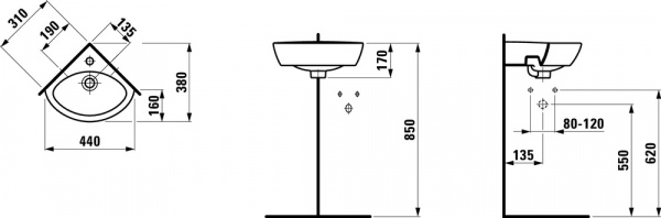 Умывальник Laufen Pro B 8169584001041 44x38x17.5