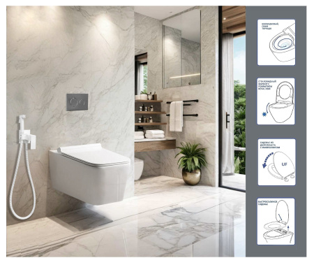 Унитаз VIOLA Aria Tornado подвесной безободковый белый со смывом торнадо Ceruttispa (525х365х320) CT10583
