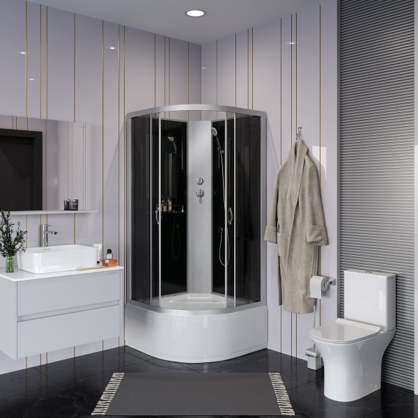 Душевая кабина Niagara Classic NG-2308-14BK (90х90х200) высокий поддон(40см),стекло матовое