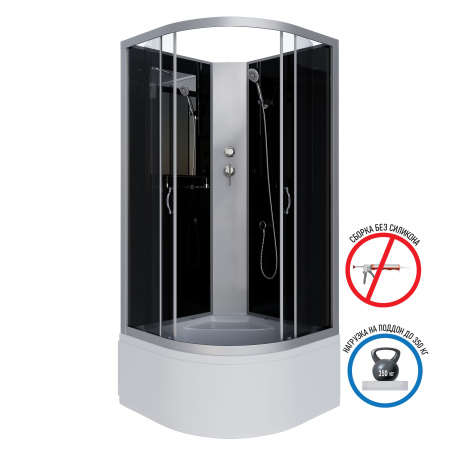 Душевая кабина Niagara Classic NG-2308-14BK (90х90х200) высокий поддон(40см),стекло матовое