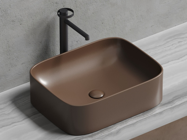 Умывальник чаша накладная прямоугольная Ceramicanova Element 505*380*150мм, темно-коричневый матовый, CN6052MDB