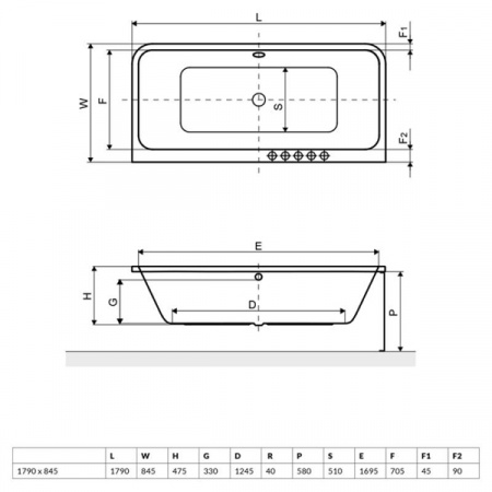 Акриловая ванна Excellent Arana 180x85 WAEX.ARA18WH
с ножками Excellent NWE-68