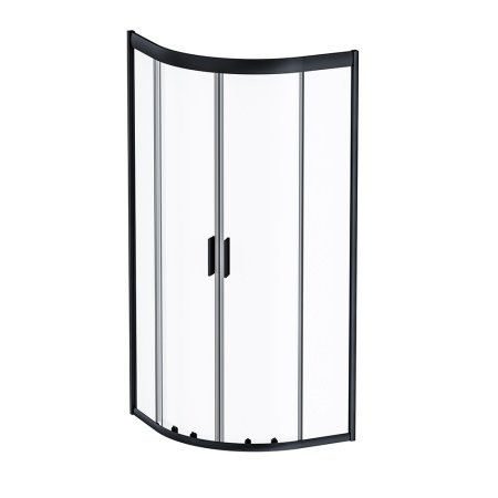 W90G-401-080BT Душевое ограждение AM.PM Gem 1/4 Rond 80x80 стекло прозрачное, профиль черный матовый