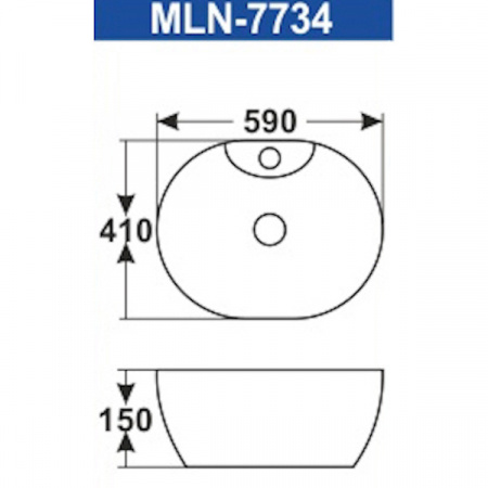 Раковина MELANA MLN-7734 (А439)