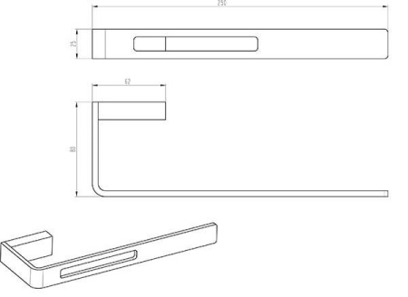 Полотенцедержатель Boheme Q 10945-CR-B Черный Хром