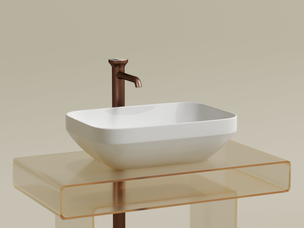 Умывальник чаша накладная прямоугольная Ceramicanova Element 500*359*145мм, белый, CN6055