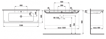 Умывальник Laufen Living Square 8164360001071 130x48x12