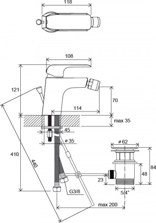 Смеситель для биде Ravak Flat 055.00 X070122