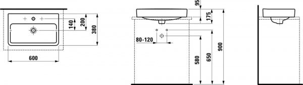 Умывальник Laufen Pro S 8129534001041 60x38x17.5