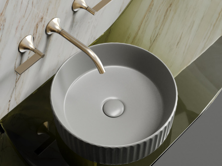 Умывальник чаша накладная круглая Ceramicanova Element 360*360*115мм, антрацит матовый, CN6057MH