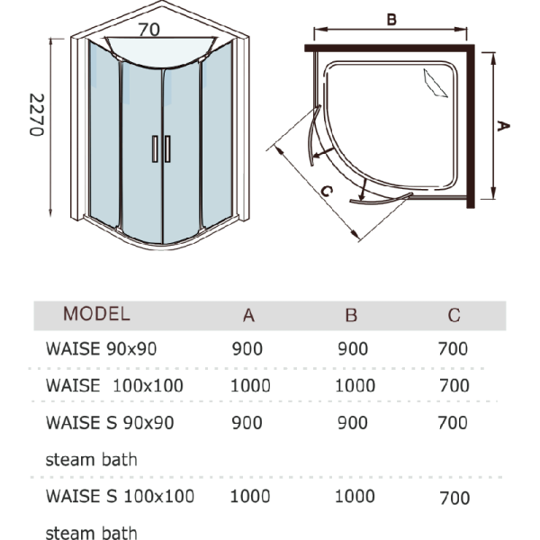 Душевая кабина WeltWasser WAISE 100х100