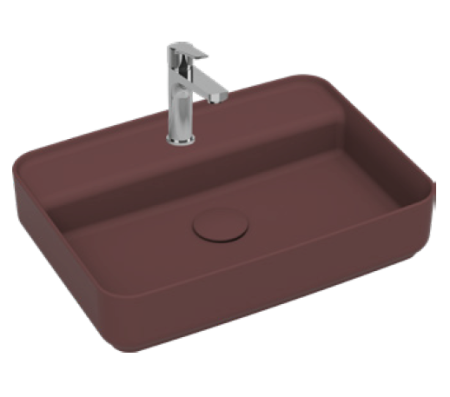 Раковина накладная ISVEA Infinity 55 прямоугольная 55см, цвет бордовый матовый 10NF66055SV-2R