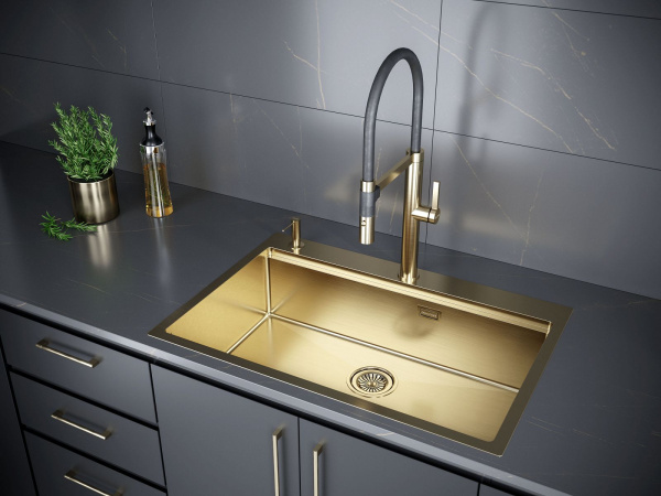 Мойка Paulmark KRONER-PRO 75 PM707551-BG 510х750х200 мм, нержавеющая сталь, брашированное золото