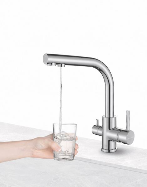 Смеситель для кухни Paulmark ESSEN Es213011-402, серый металлик