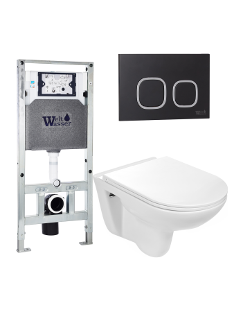 Унитаз с инсталляцией WeltWasser AMBERG 506 ST + BAARBACH 004 GL-WT + AMBERG RD-BL