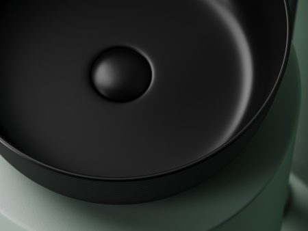 Раковина накладная круглая Ceramicanova Element 356*356*135, черный матовый, CN6073MB