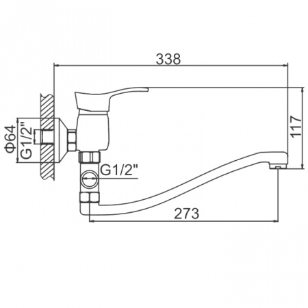 Смеситель для ванны Ledeme H14 L2114