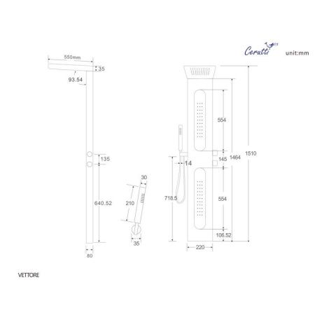 Панель VETTORE B душевая Cerutti SPA CT8993