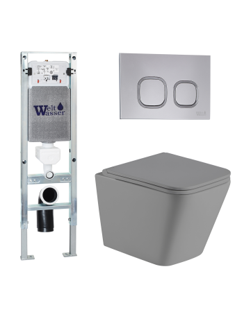 Комплект инсталляции с унитазом Weltwasser AMBERG 350 ST + GELBACH 041 MT-GR + AMBERG RD-CR
