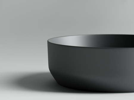Умывальник чаша накладная круглая Ceramicanova Element 390*390*120мм, Темный антрацит матовый, CN6022MDH