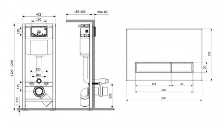Система инсталляции для подвесного унитаза 4 в 1 Lavinia Boho Relfix 77020029