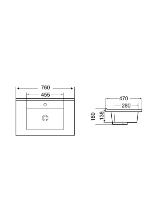 Раковина врезная WeltWasser WW SK DEILBACH 7506-75 MT-BL