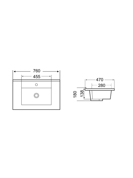Раковина врезная WeltWasser WW SK DEILBACH 7506-75 MT-BL