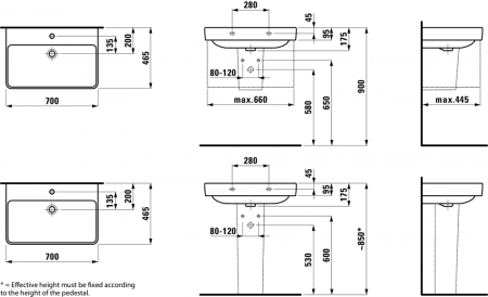 Умывальник Laufen Pro S 8109674001041 70x46x9