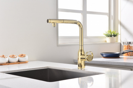 Смеситель для кухни Paulmark URBAN Ur213104-G, золото