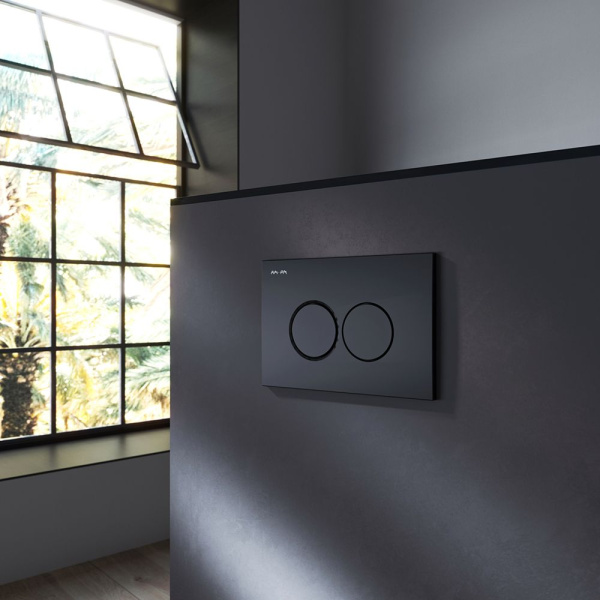 IS100138.701700 Инсталляция MasterFit с клавишей L черн мат с подвесным унитазом Spirit V2.0 FlashClean с сиденьем м