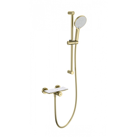 Смеситель для душа с гарнитуром WONZON & WOGHAND, Брашированное золото (WW-B2052-A-BG)