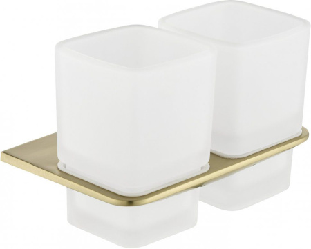 Настенный стакан двойной Grocenberg AC0056 (Золото матовый)