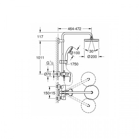 Душевая система Grohe New Tempesta Cosmopolitan 200 26244001