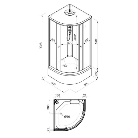 Душевая кабина Тритон Щ0000061851  Лён 90*90 В (ДН4)